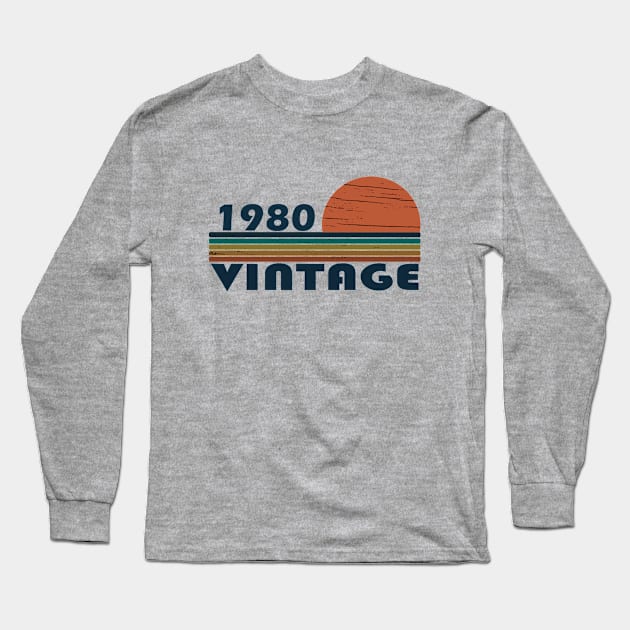 vintage 1980 birthday Long Sleeve T-Shirt by omitay